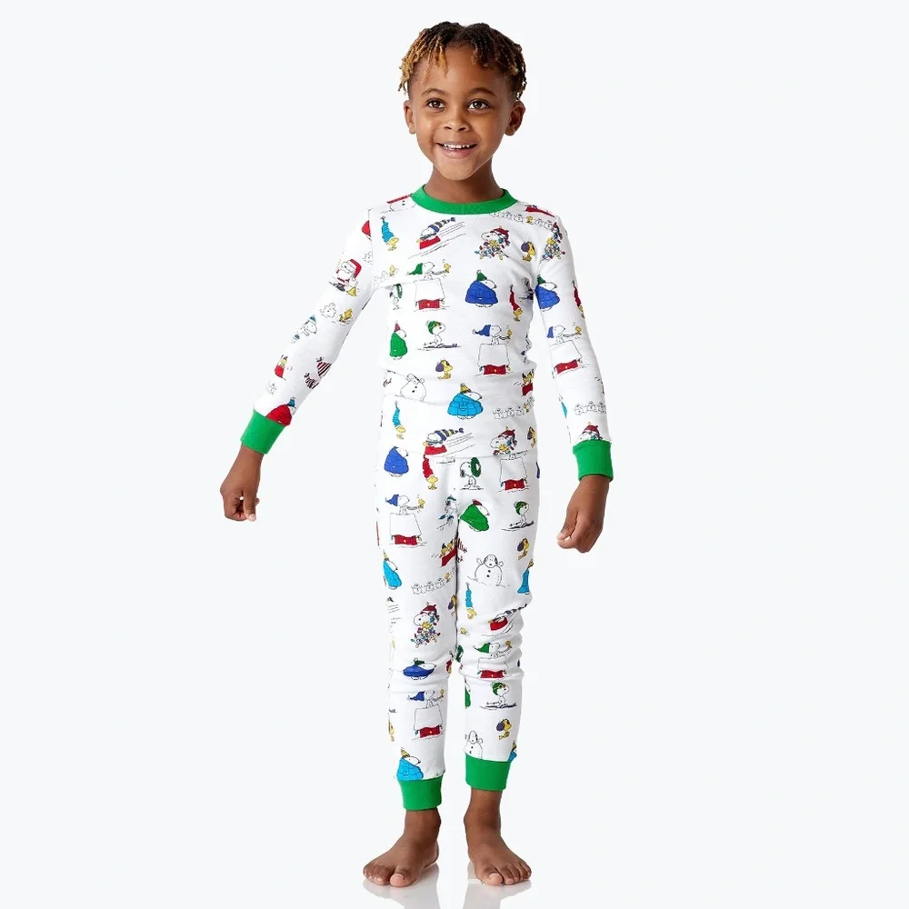 Peanuts® Snoopy® Holiday Kids Organic Cotton Pajama Set - PBK